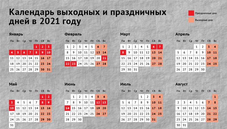 Календарь майских праздников и официальных выходных в 2021 году
